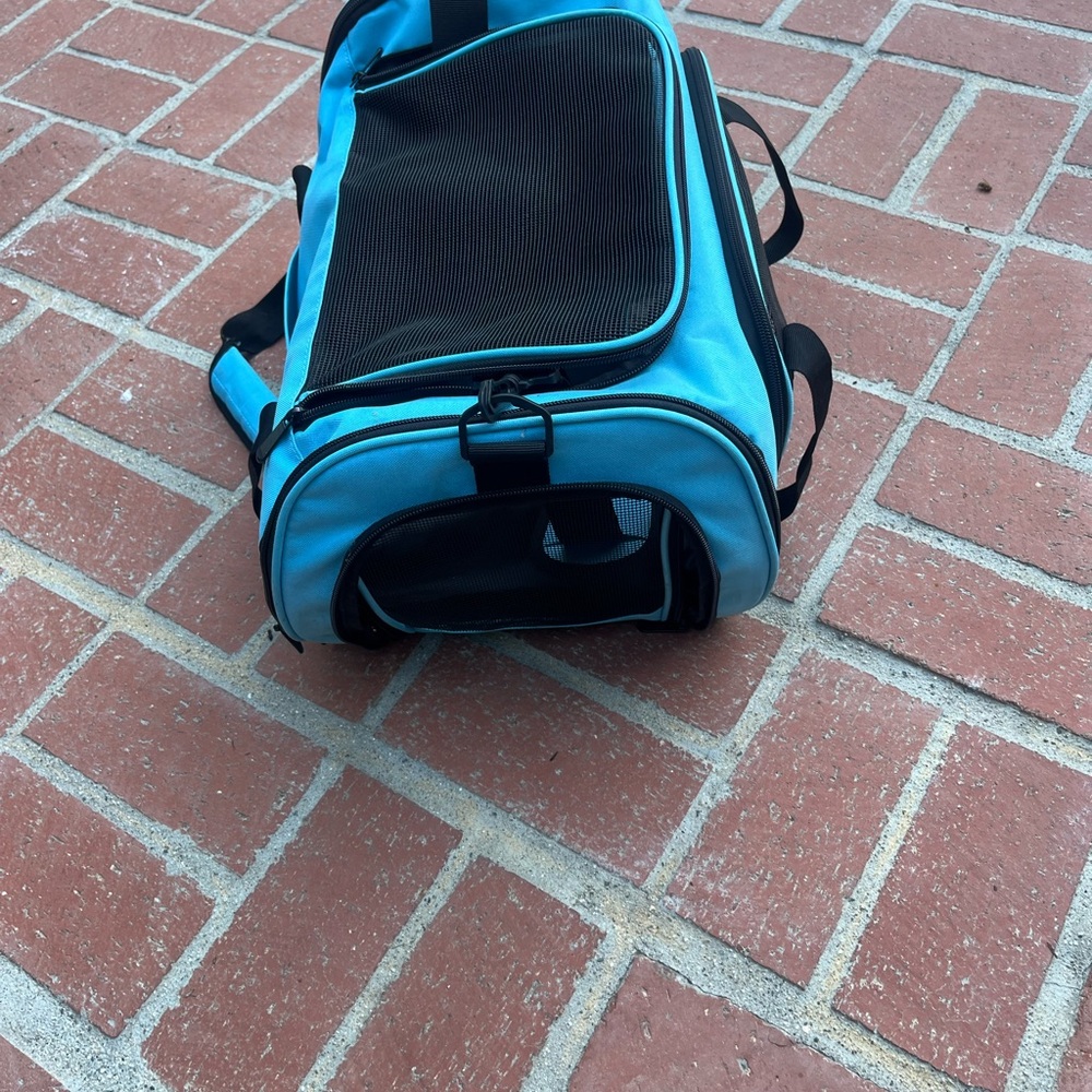 Blue and Black pet travel Duffle Bag
